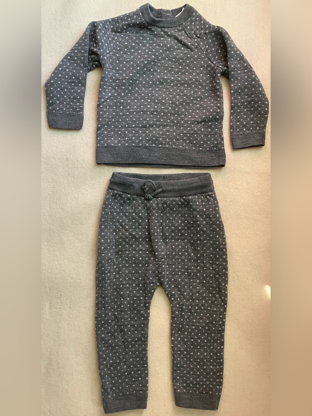 H&M Premium 100% Merino Wool Nordic Sweater & Pants Set 9–12M EUC